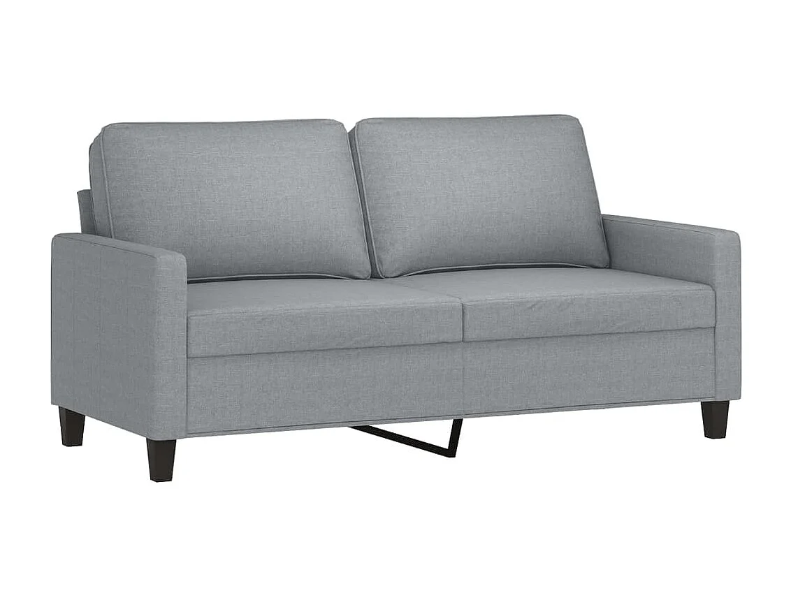 2-tlg. Sofagarnitur,Couchgarnitur mit Kissen Hellgrau Stoff -gkd943839