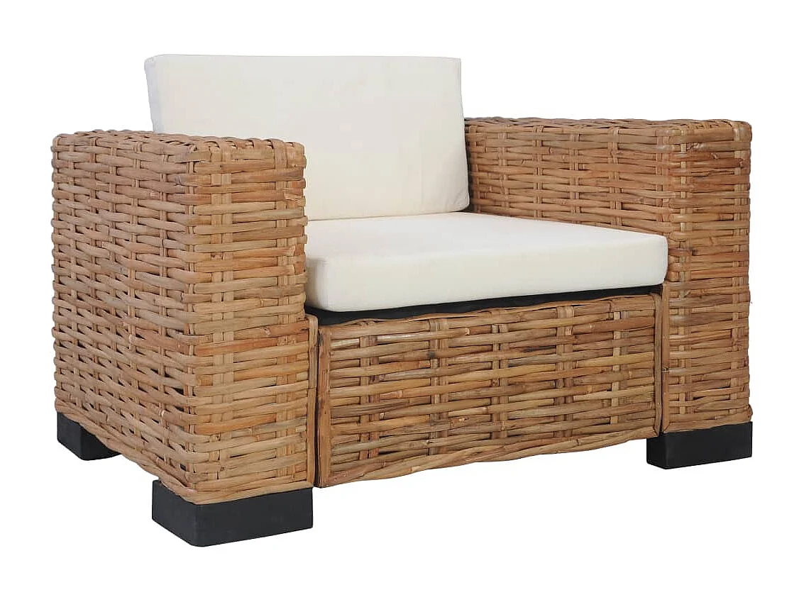 2-delig Bankstel met kussens natuurlijk rattan NL930290