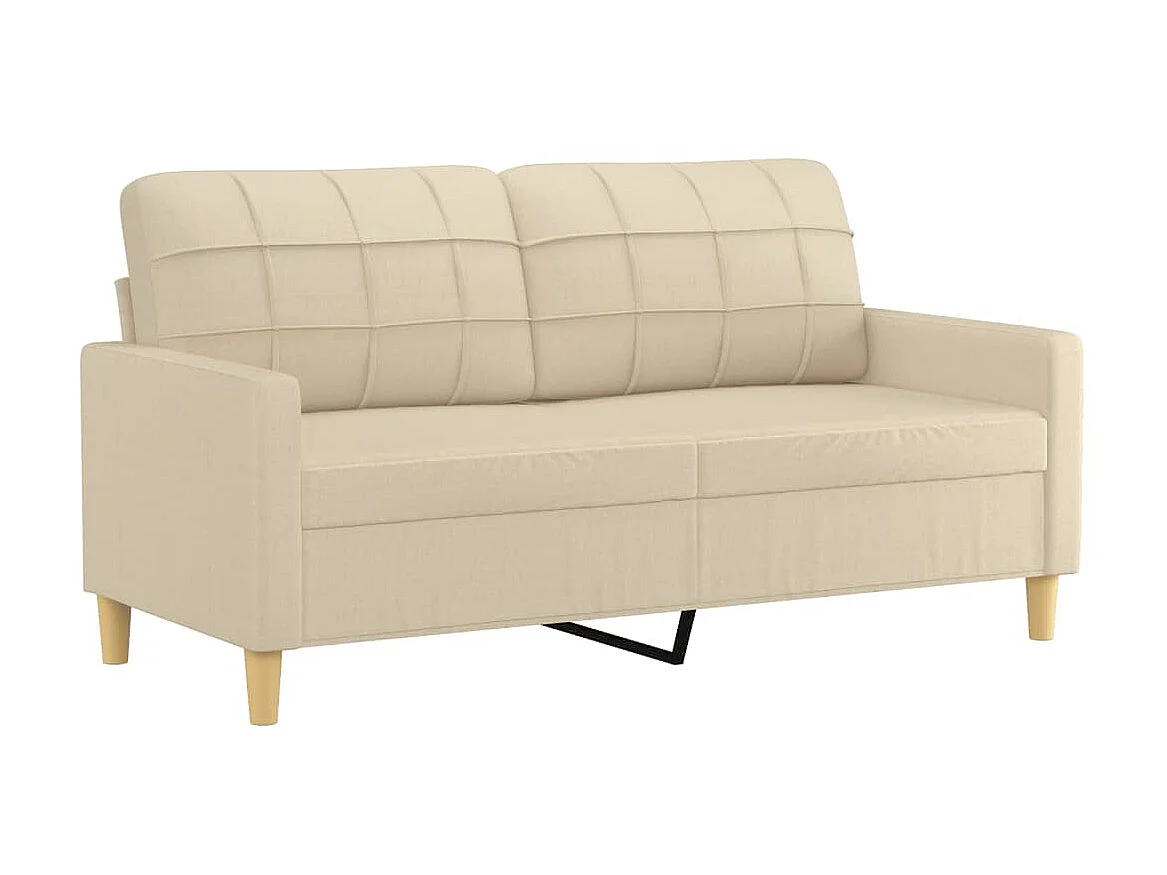 Ensemble de canapés 2 pcs avec coussins Crème Tissu QWE9190
