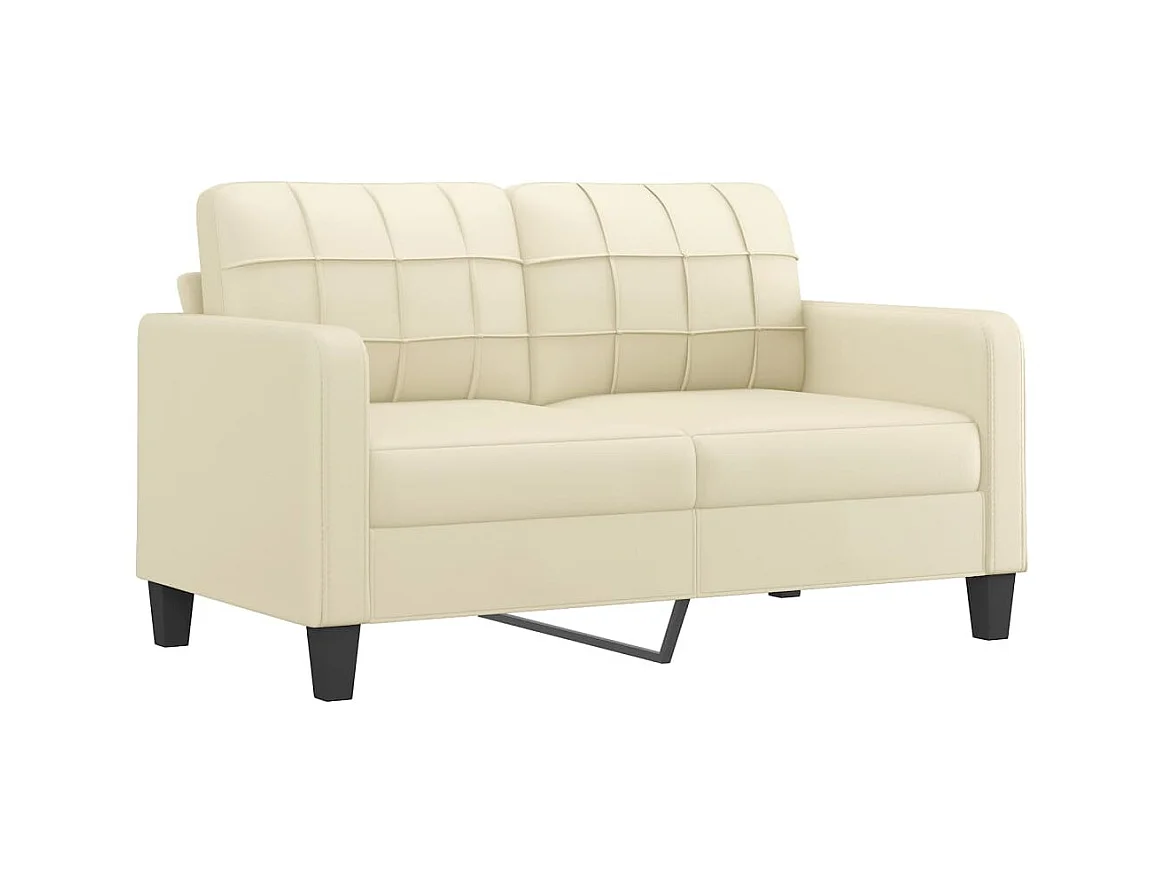 3-delige Loungeset met kussens kunstleer crèmekleurig NL132132