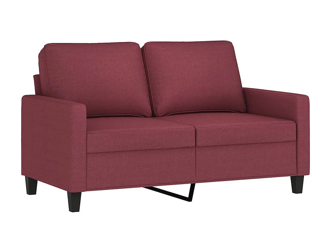 2-tlg. Sofagarnitur,Couchgarnitur mit Kissen Weinrot Stoff -gkd671629