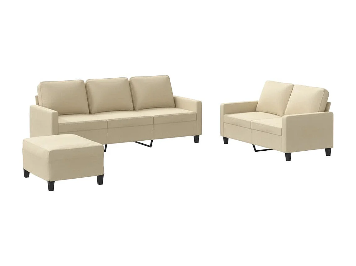 Ensemble de canapés 3 pcs avec coussins Crème Tissu LODW69702