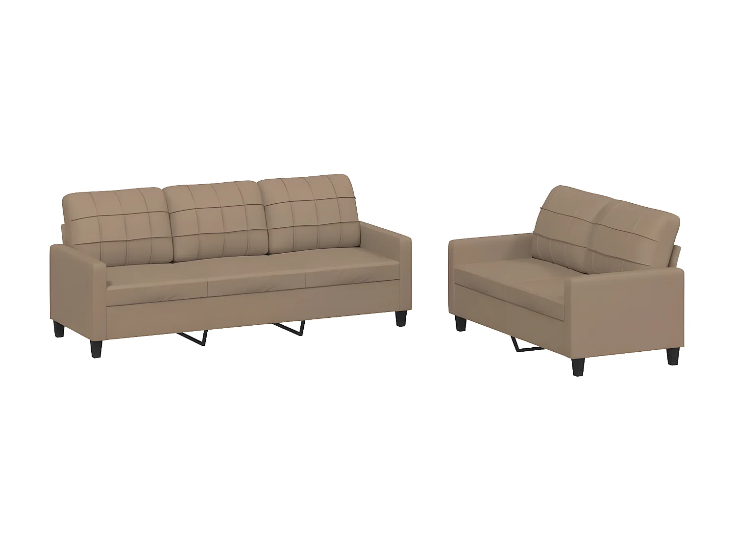 2-delige Loungeset met kussens kunstleer cappuccino NL973519