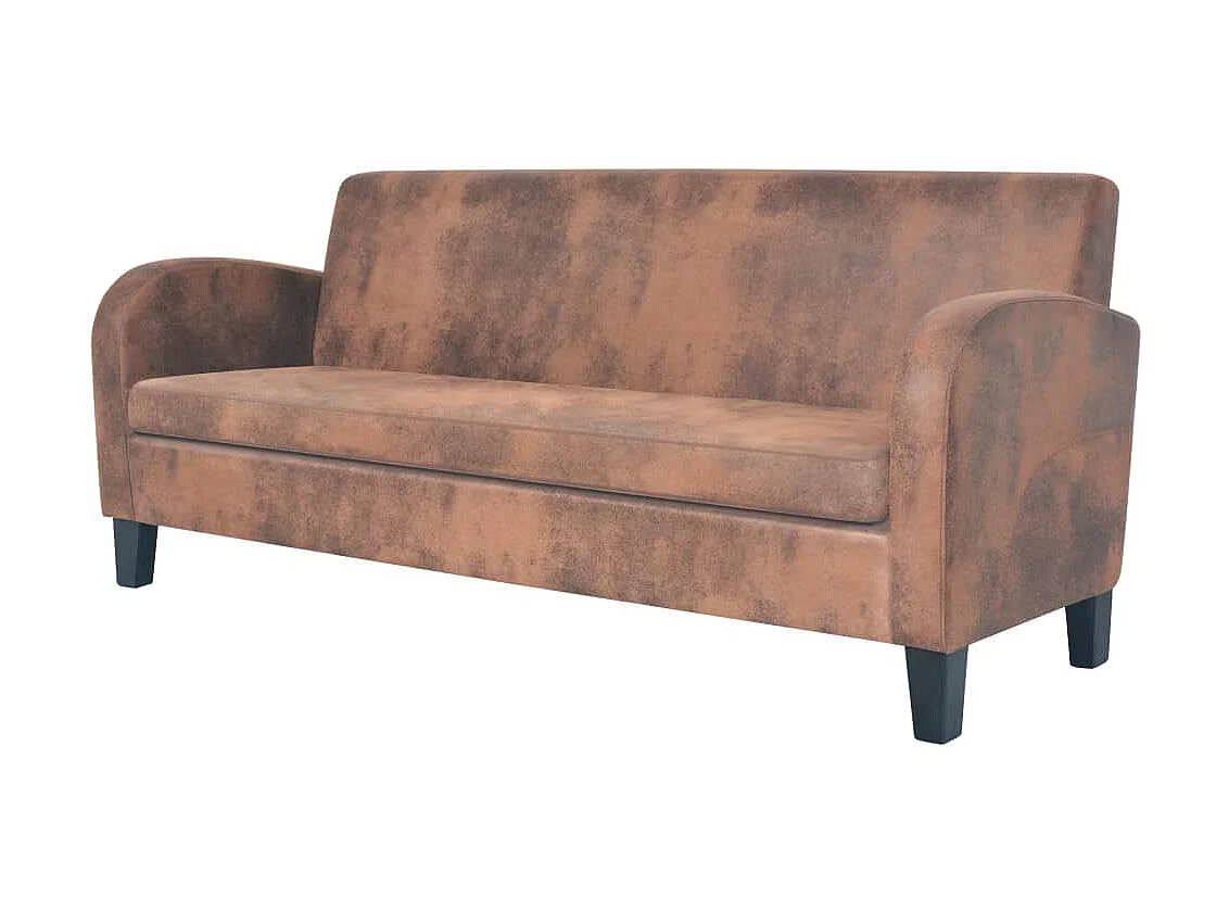 Ensemble de canapés 2 pcs Daim synthétique Marron LODW41232