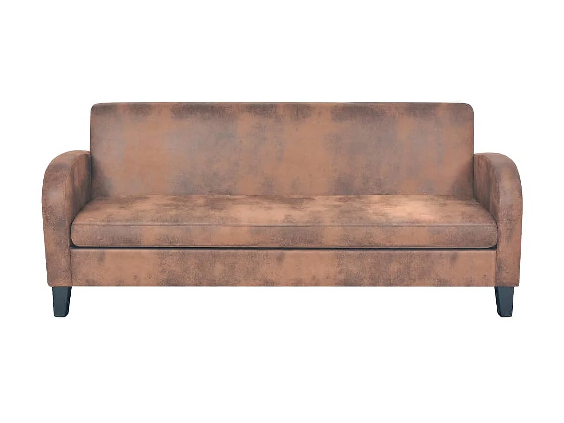 Ensemble de canapés 2 pcs Daim synthétique Marron LODW41232