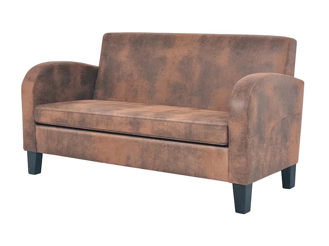 Ensemble de canapés 2 pcs Daim synthétique Marron LODW41232