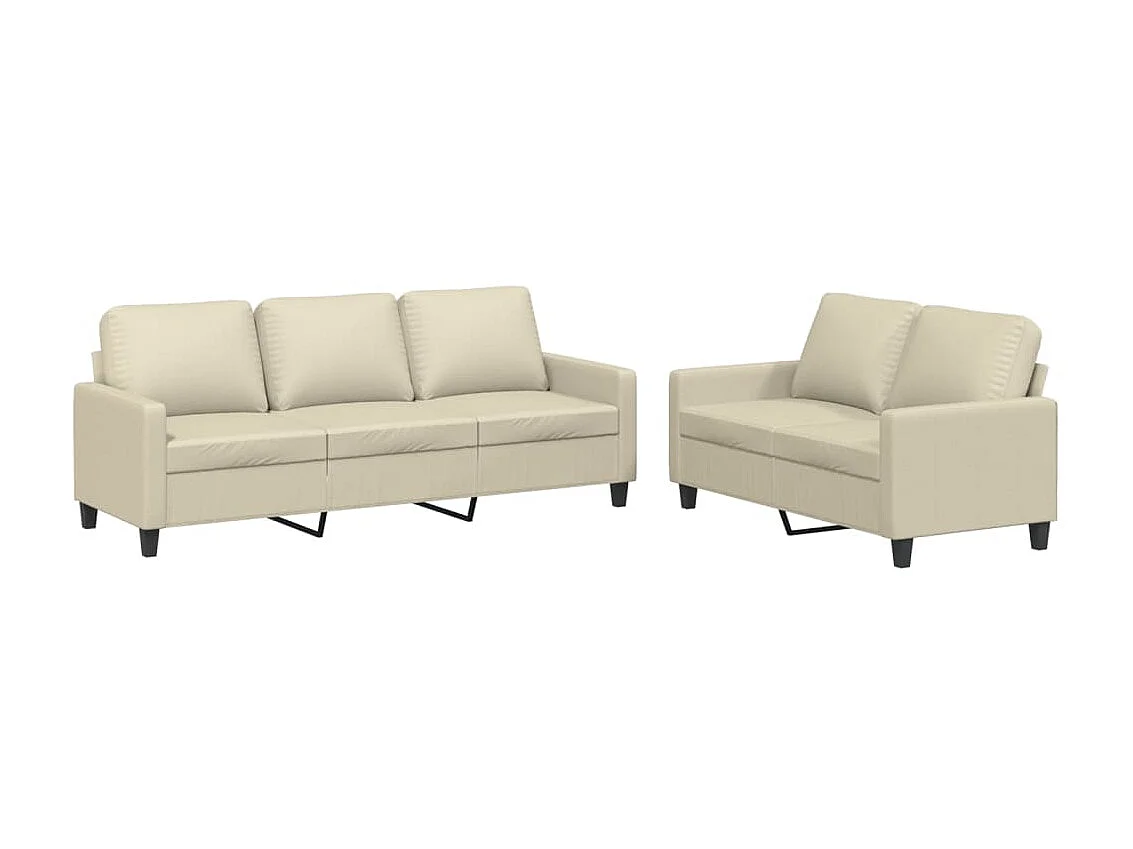 2-delige Loungeset met kussens kunstleer crème NL239519