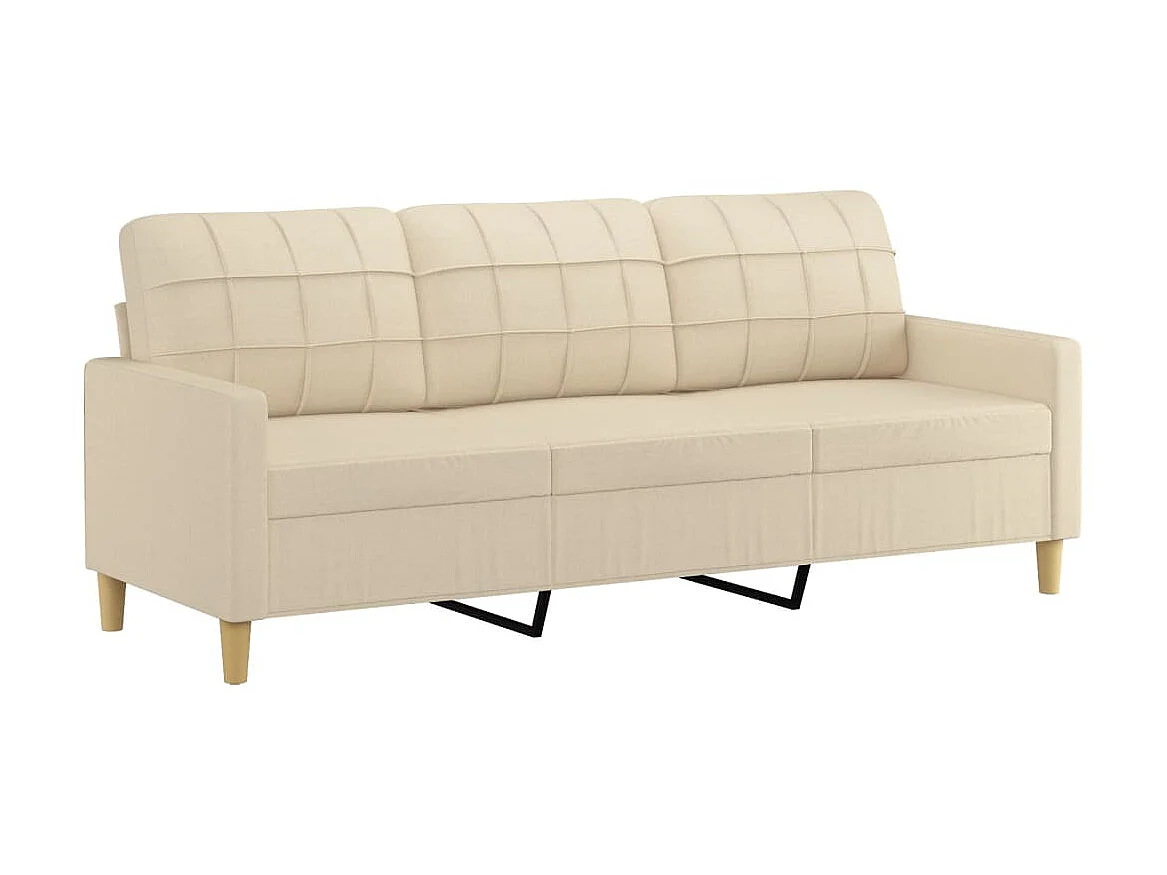 Ensemble de canapés 3 pcs avec coussins Crème Tissu OID2168