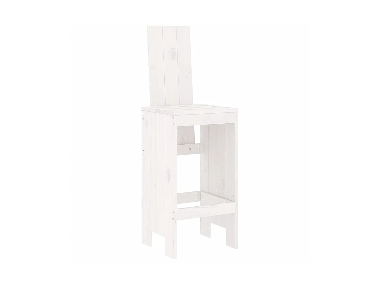 Juego de 2 Taburetes de cocina madera maciza pino blanco 40x42x120cm ES37207