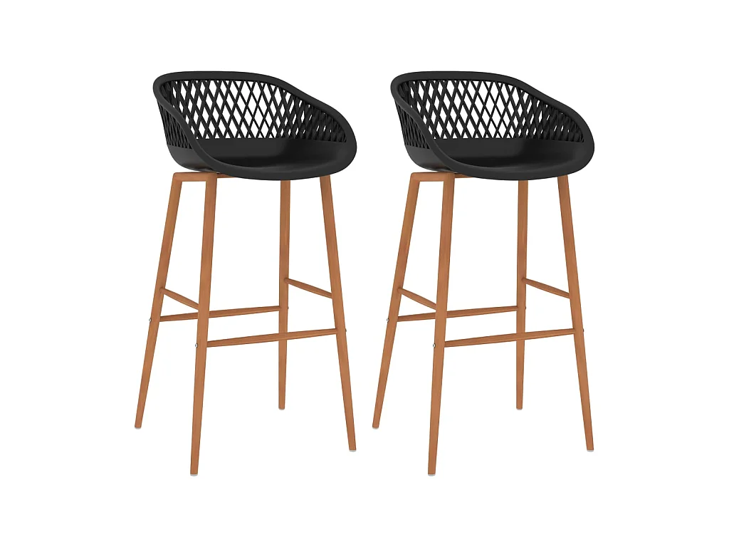 lot de 2 Tabourets de bar noir LSJ8362