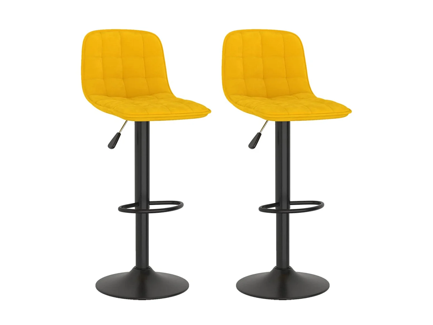 lot de 2 Tabourets de bar Jaune Velours SSA7505