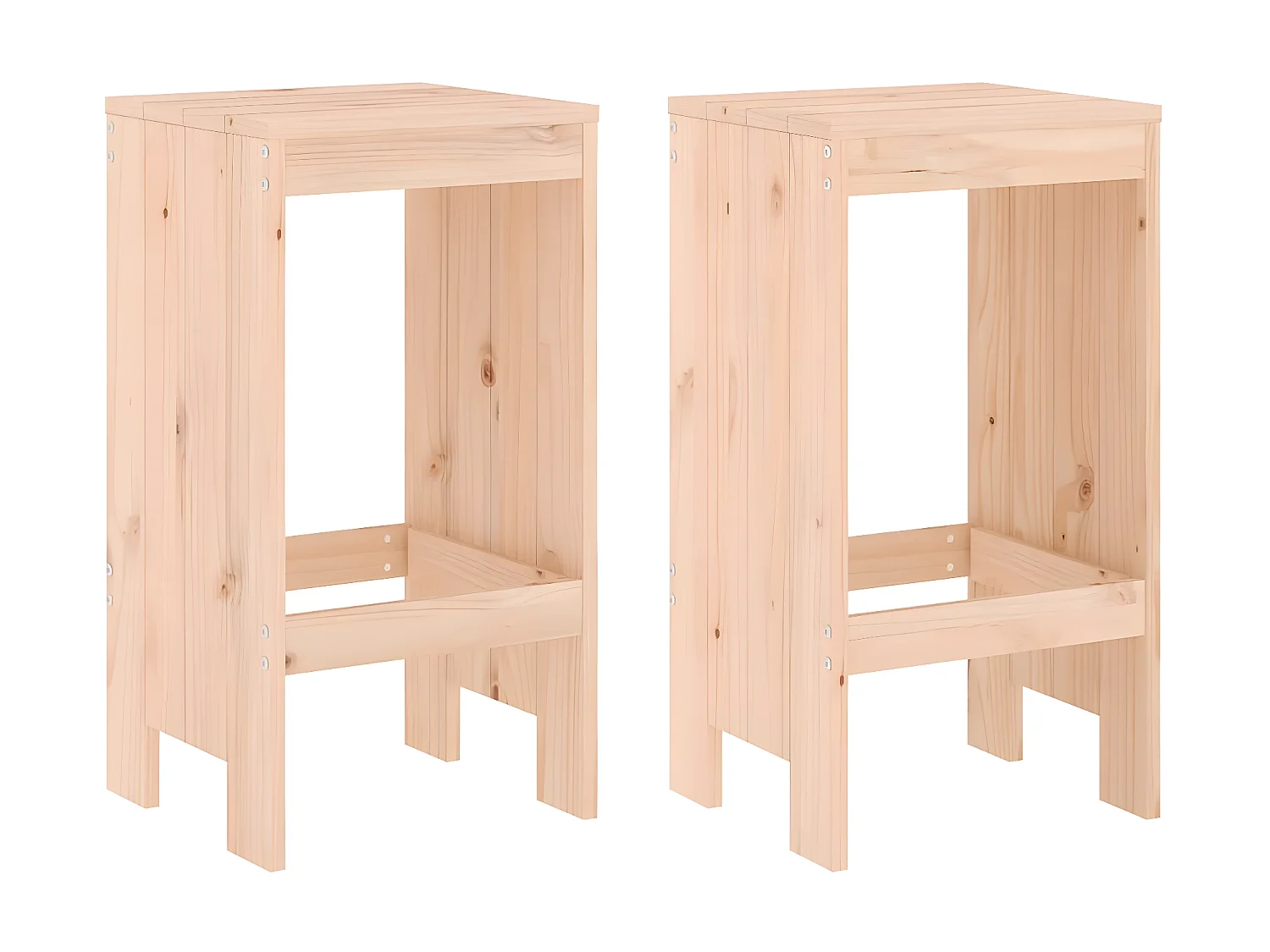 lot de 2 Tabourets de bar 40x36x75 cm bois massif de pin PSA9296