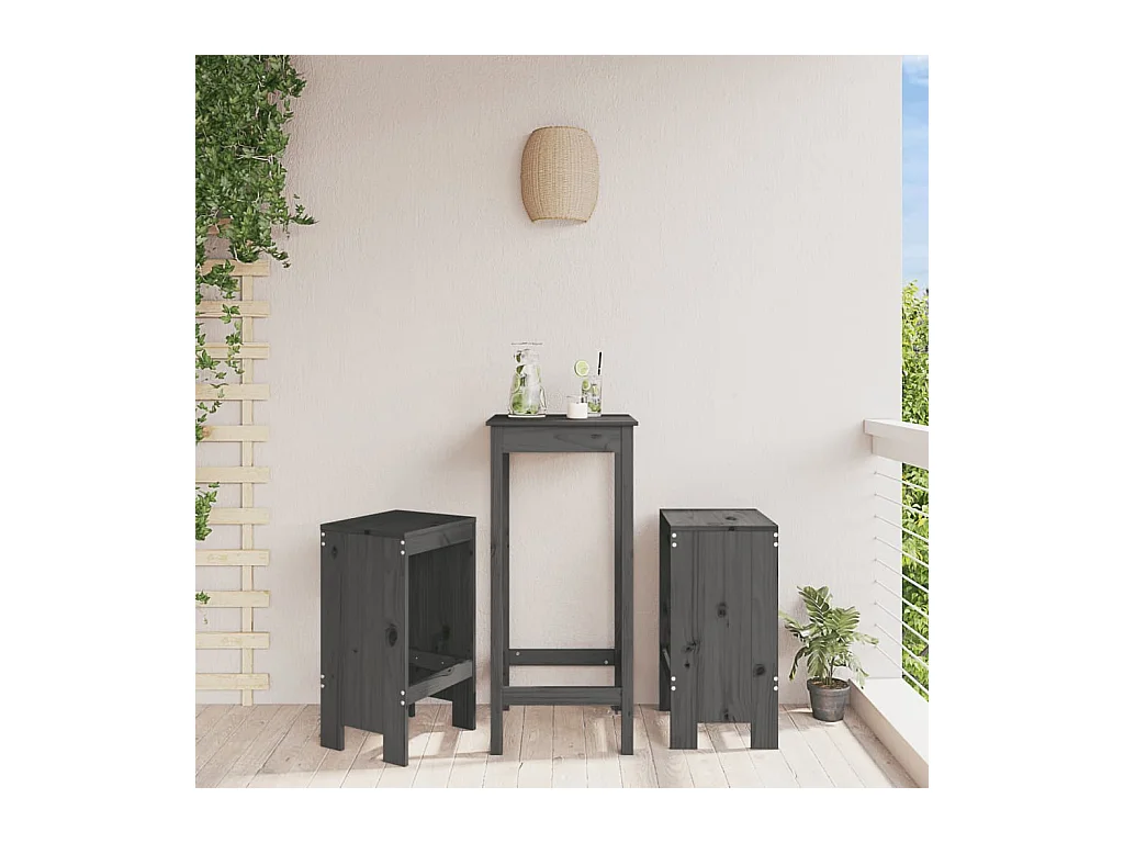 lot de 2 Tabourets de bar 40x36x75 cm bois massif de pin PSA2677