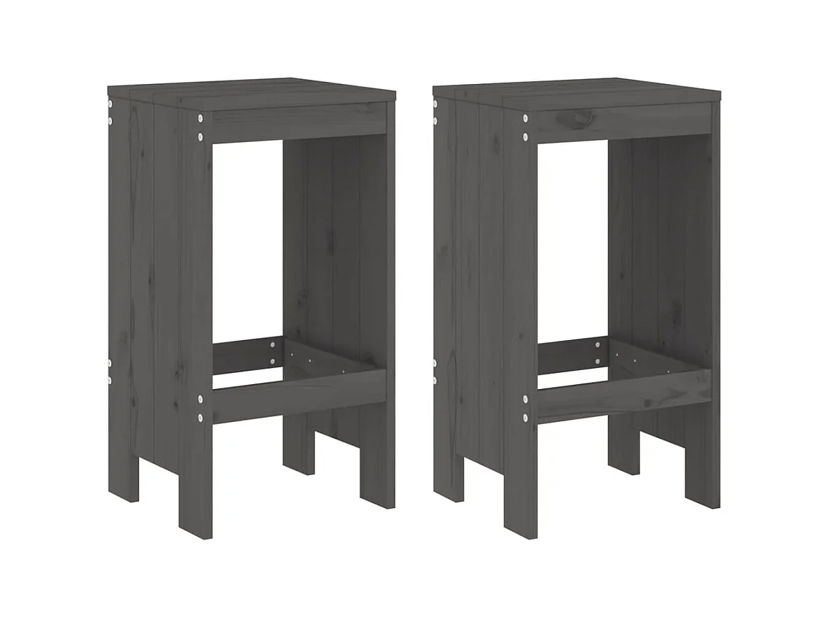 lot de 2 Tabourets de bar 40x36x75 cm bois massif de pin PSA2677