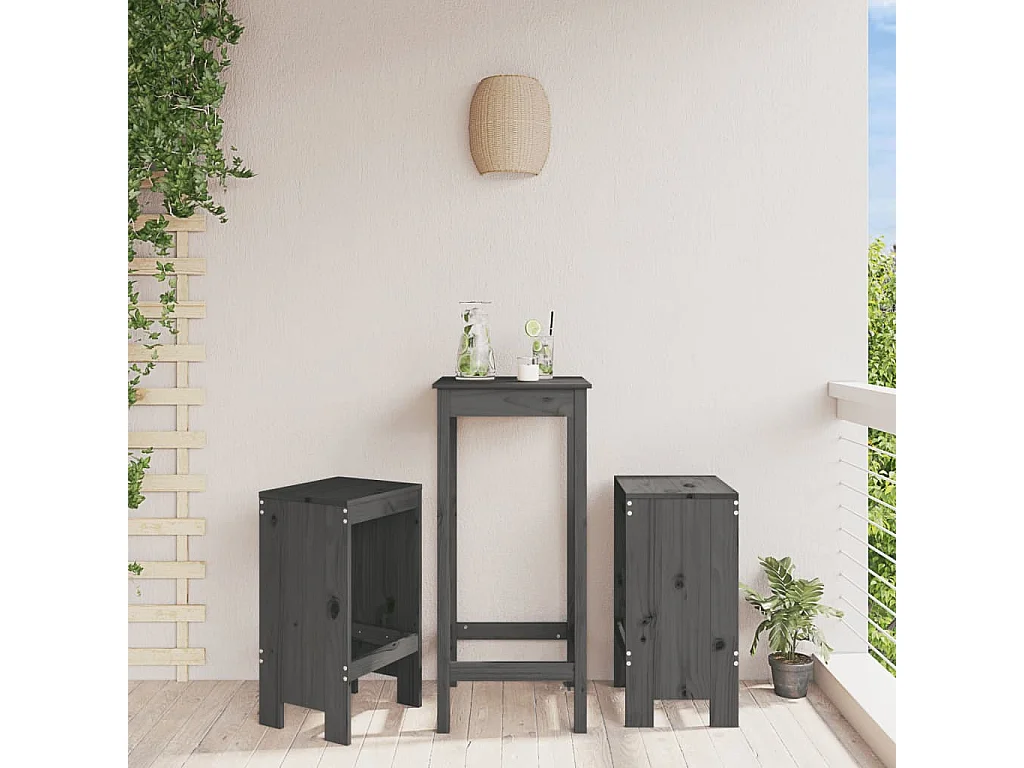 lot de 2 Tabourets de bar 40x36x75 cm bois massif de pin PSA2677