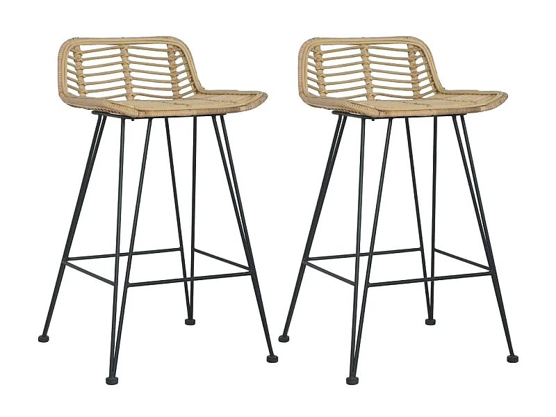 Cadeiras de bar 2 pcs vime genuíno PT266902