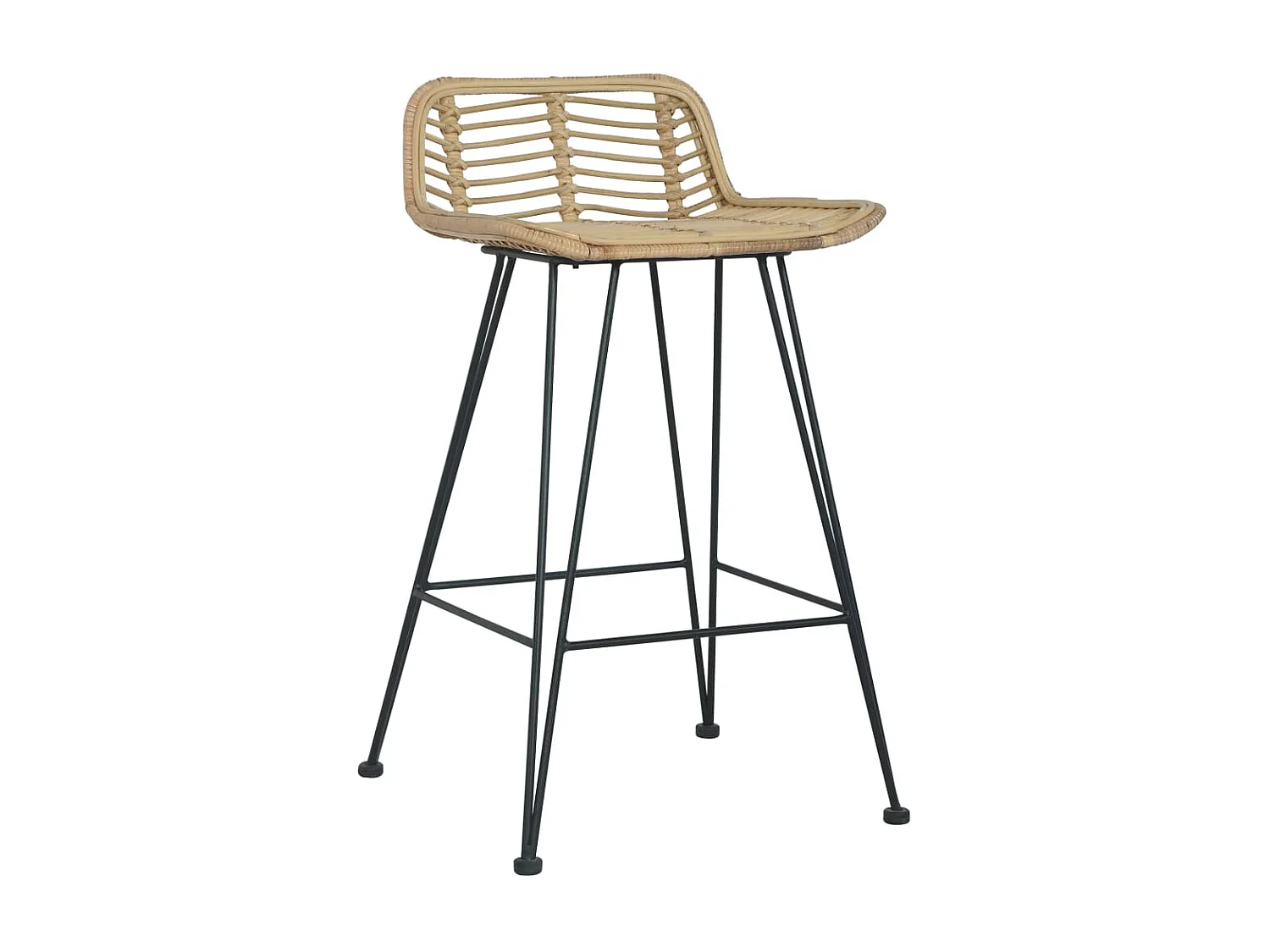 Juego de 2 Taburetes de cocina ratán natural ES84995