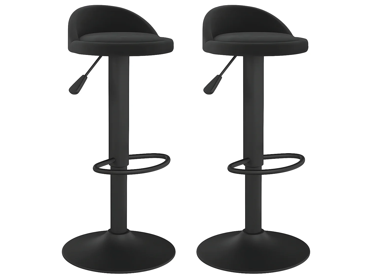 lot de 2 Tabourets de bar Noir Velours SSA4931