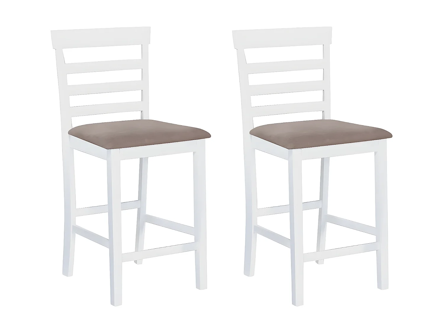 Tabourets de bar lot de 2 blanc tissu SEF24279