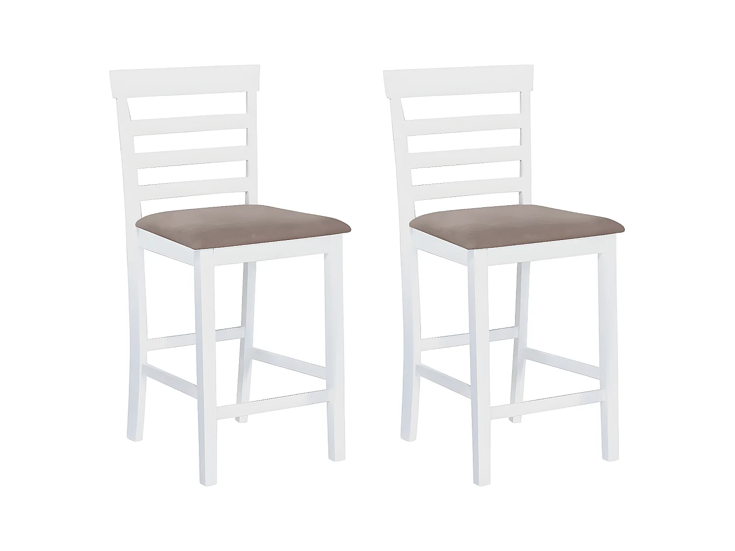Juego de 2 Taburetes de cocina tela blanco ES98084