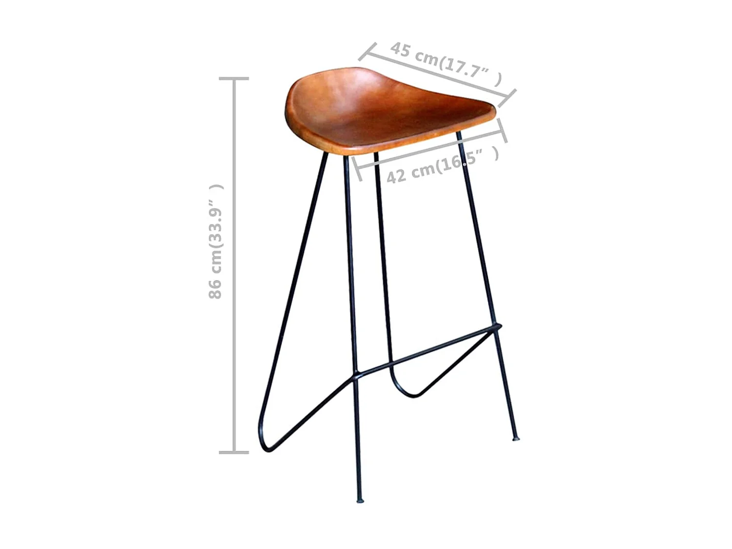 Barstoelen 4 st echt leer bruin NL260815