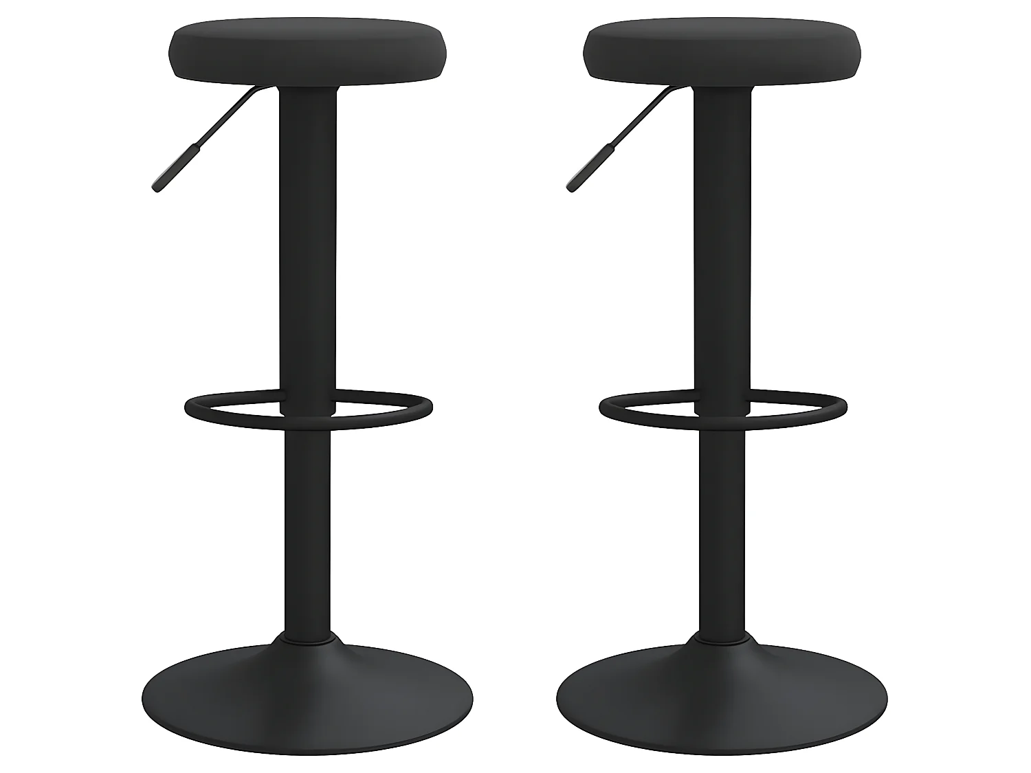 Juego de 2 Taburetes de cocina terciopelo negro ES39184