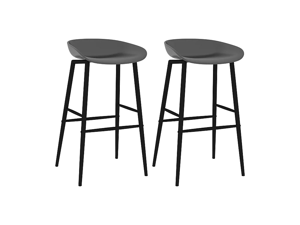 Tabourets de bar lot de 2 gris SEF75535
