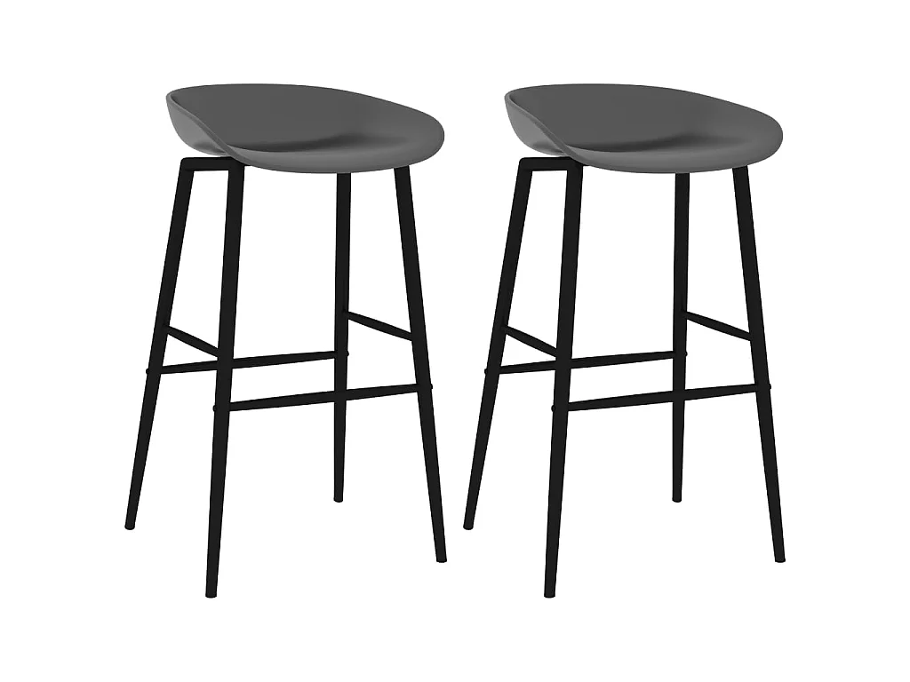 Tabourets de bar lot de 2 gris SEF75535
