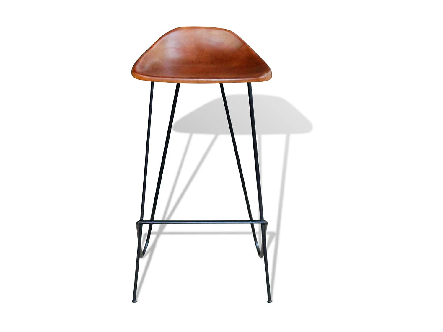 lot de 6 Tabourets de bar marron cuir véritable LSJ5160