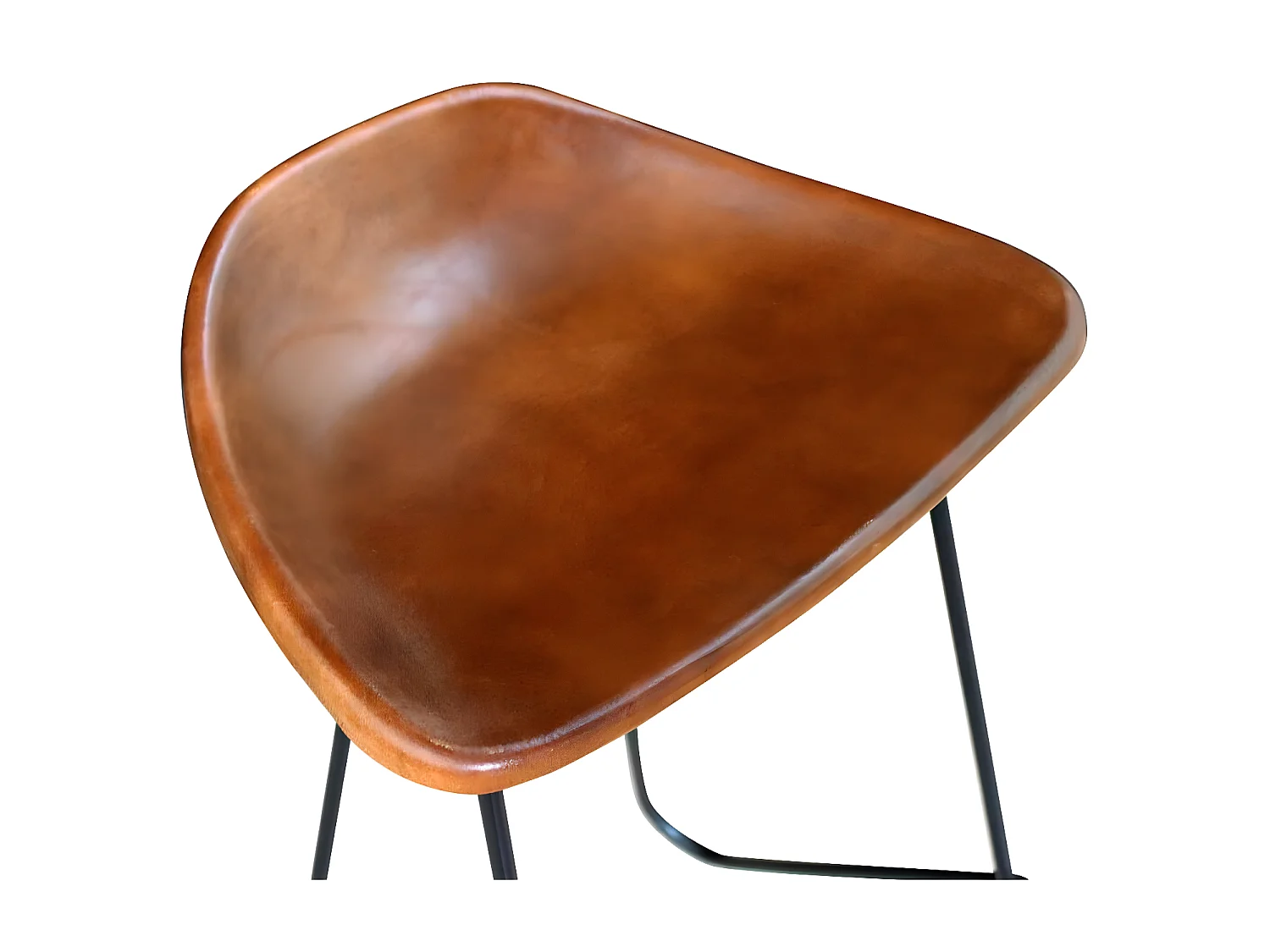 lot de 6 Tabourets de bar marron cuir véritable LSJ5160