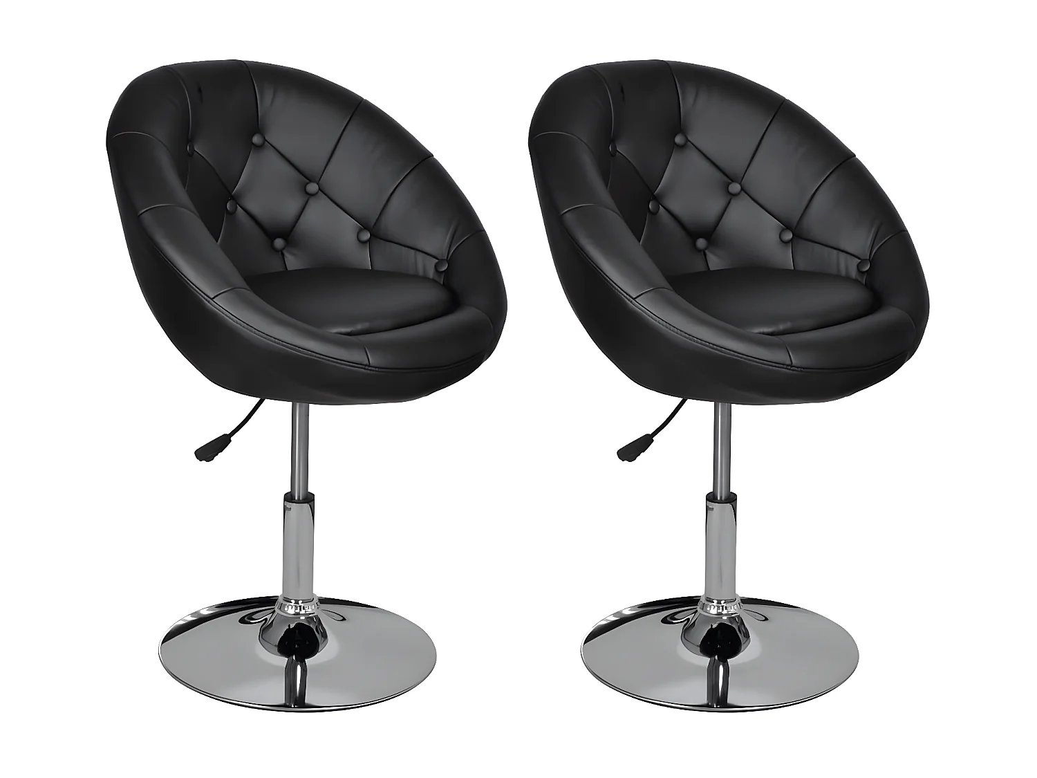 Tabourets de bar lot de 2 noir similicuir SEF88730