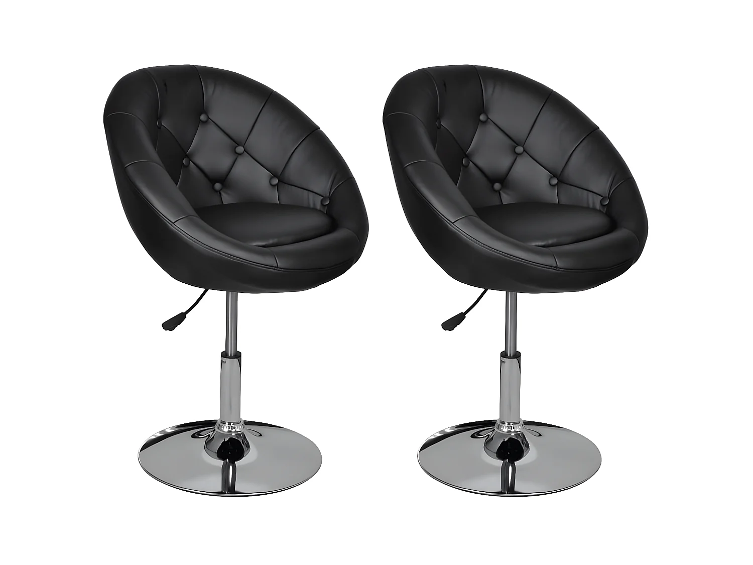 Tabourets de bar lot de 2 noir similicuir SEF88730