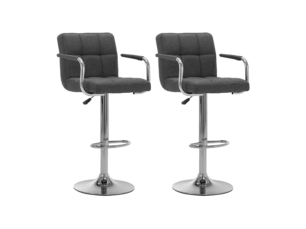Tabourets de bar lot de 2 gris foncé tissu SEF85199