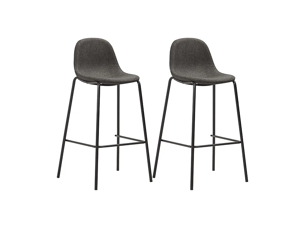 Tabourets de bar lot de 2 gris foncé tissu SEF55395