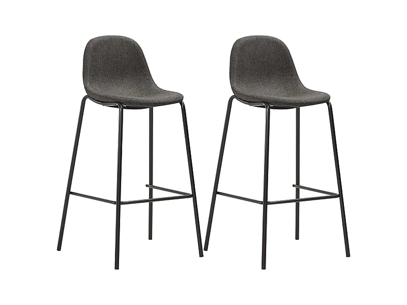 Tabourets de bar lot de 2 gris foncé tissu SEF55395