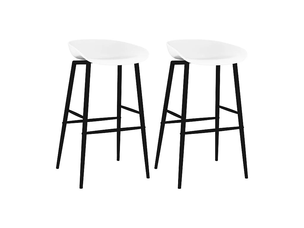 Tabourets de bar lot de 2 blanc SEF58769