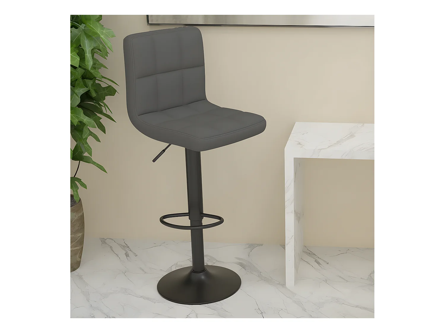 Tabouret de bar Gris foncé Tissu SSA1785