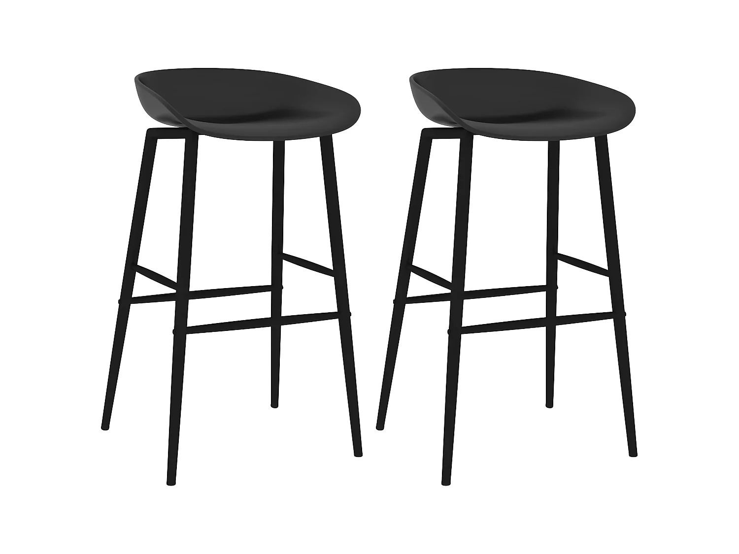 lot de 2 Tabourets de bar noir LSJ1677