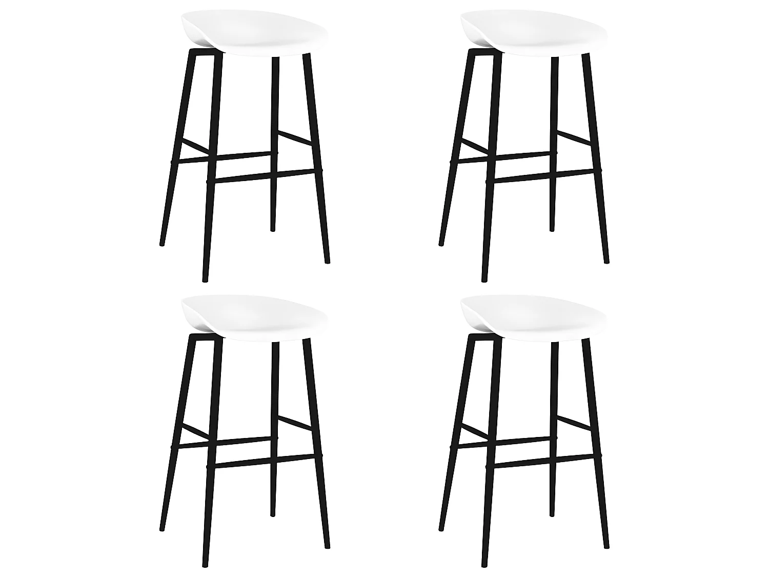 Barstoelen 4 st wit NL683651