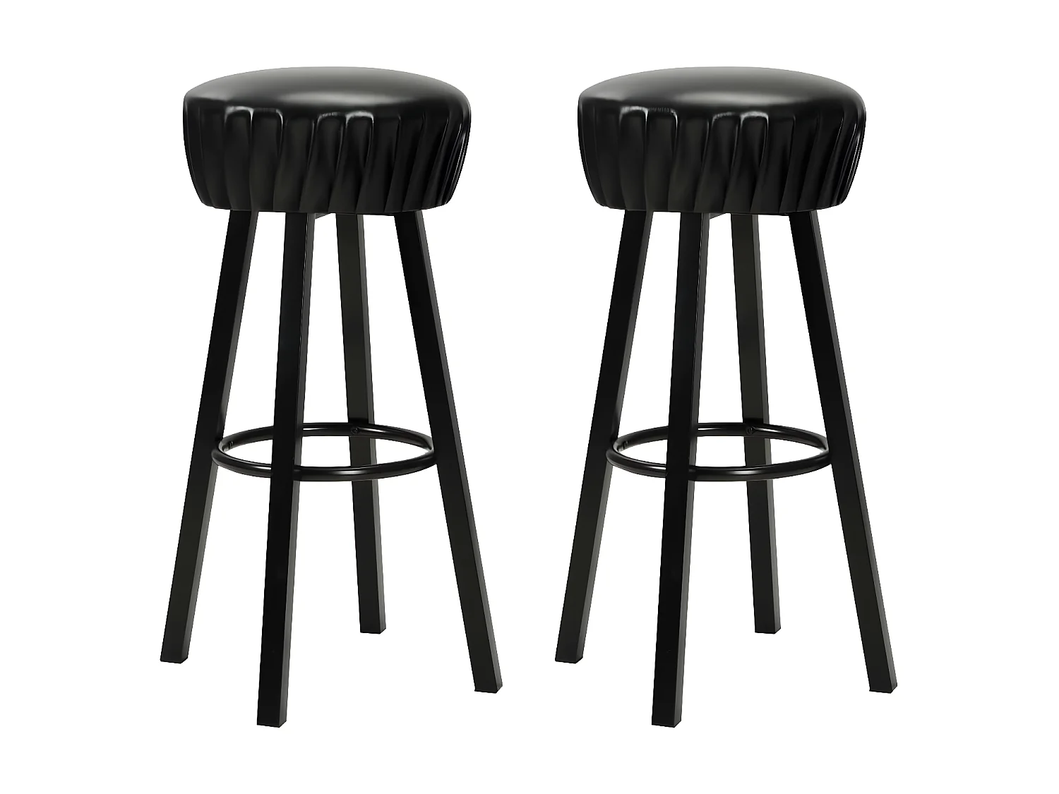 Barstoelen 2 st kunstleer zwart NL262413