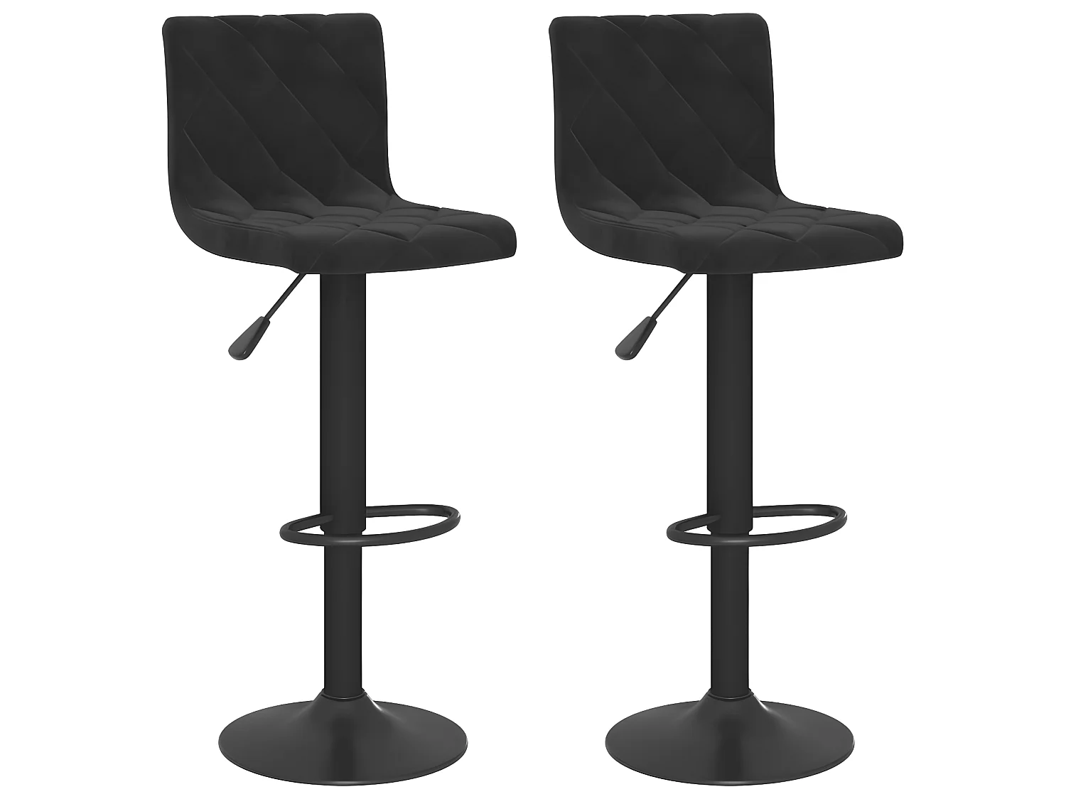 lot de 2 Tabourets de bar Noir Velours SSA9952