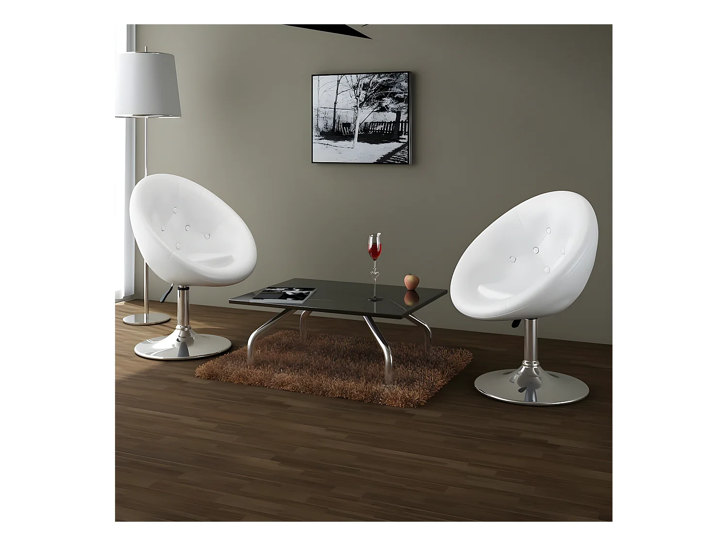 Tabourets de bar lot de 2 blanc similicuir SEF54819
