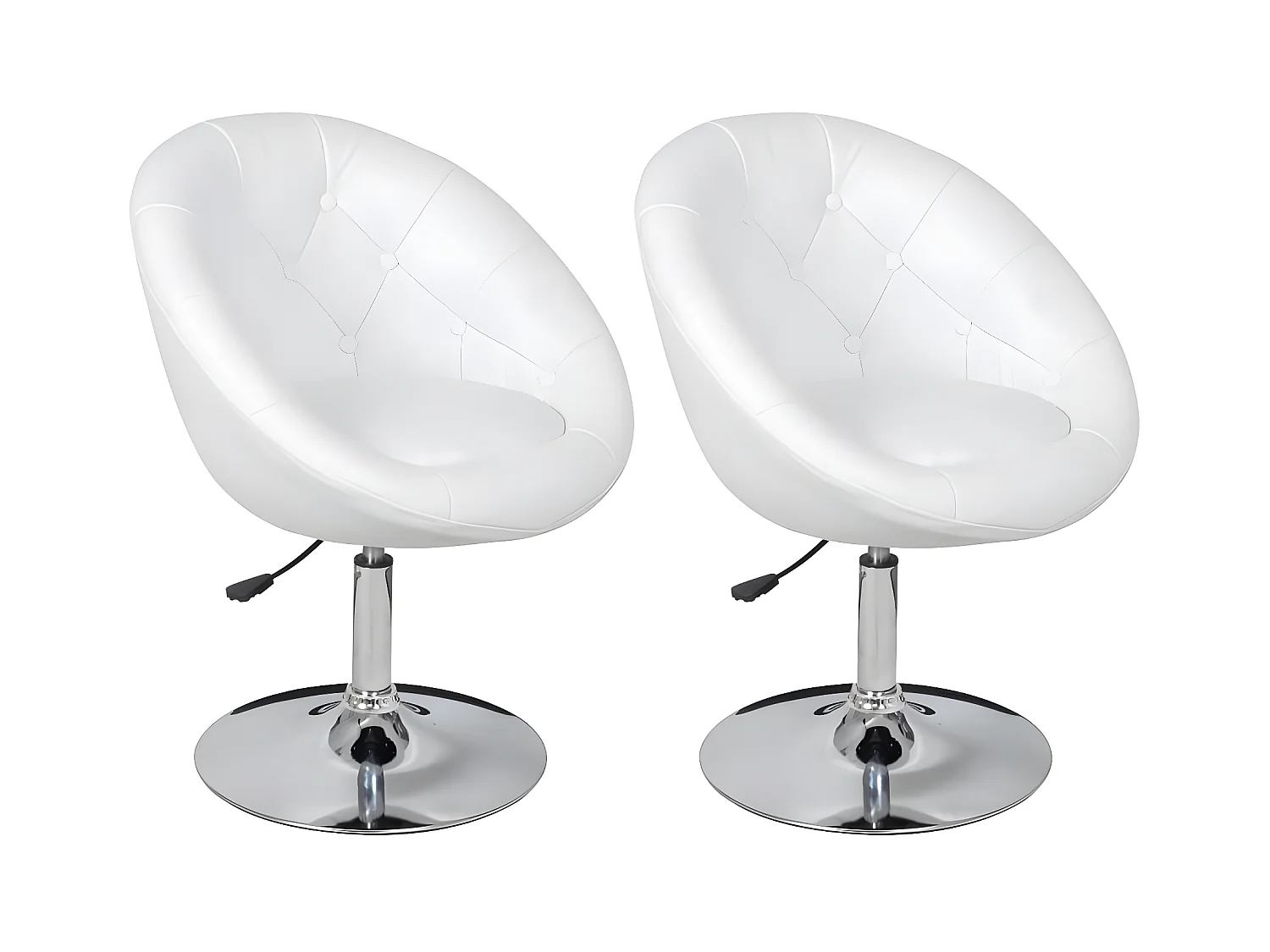 Tabourets de bar lot de 2 blanc similicuir SEF54819