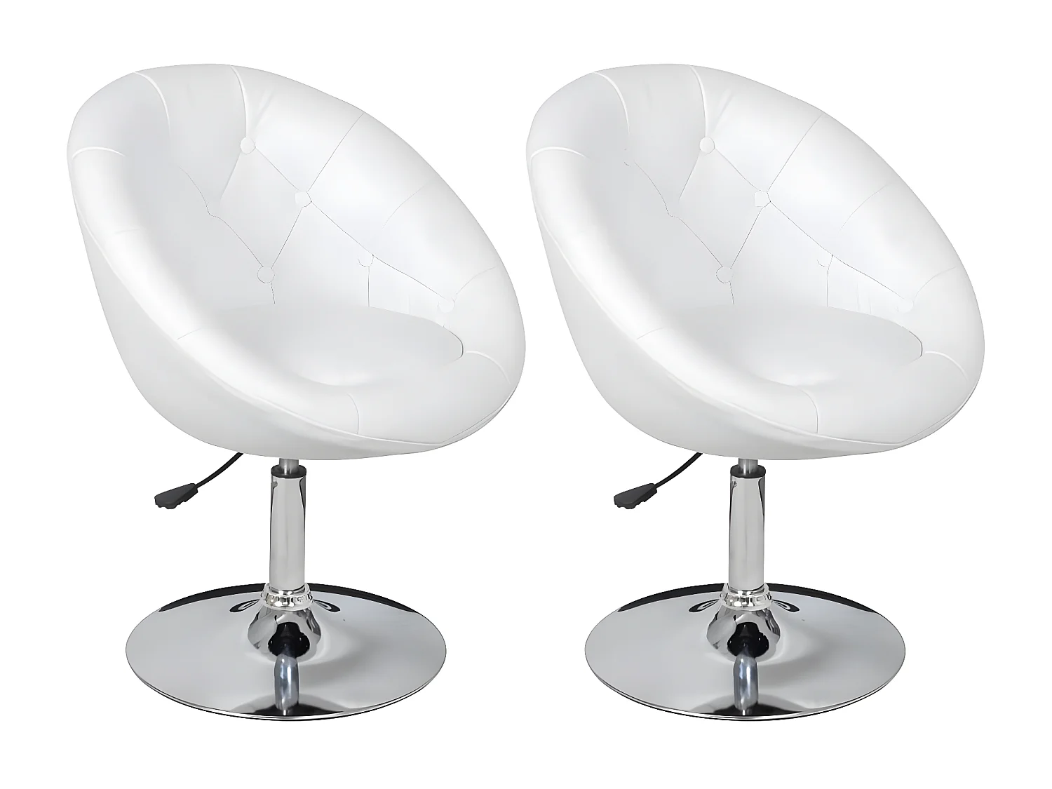 Tabourets de bar lot de 2 blanc similicuir SEF54819