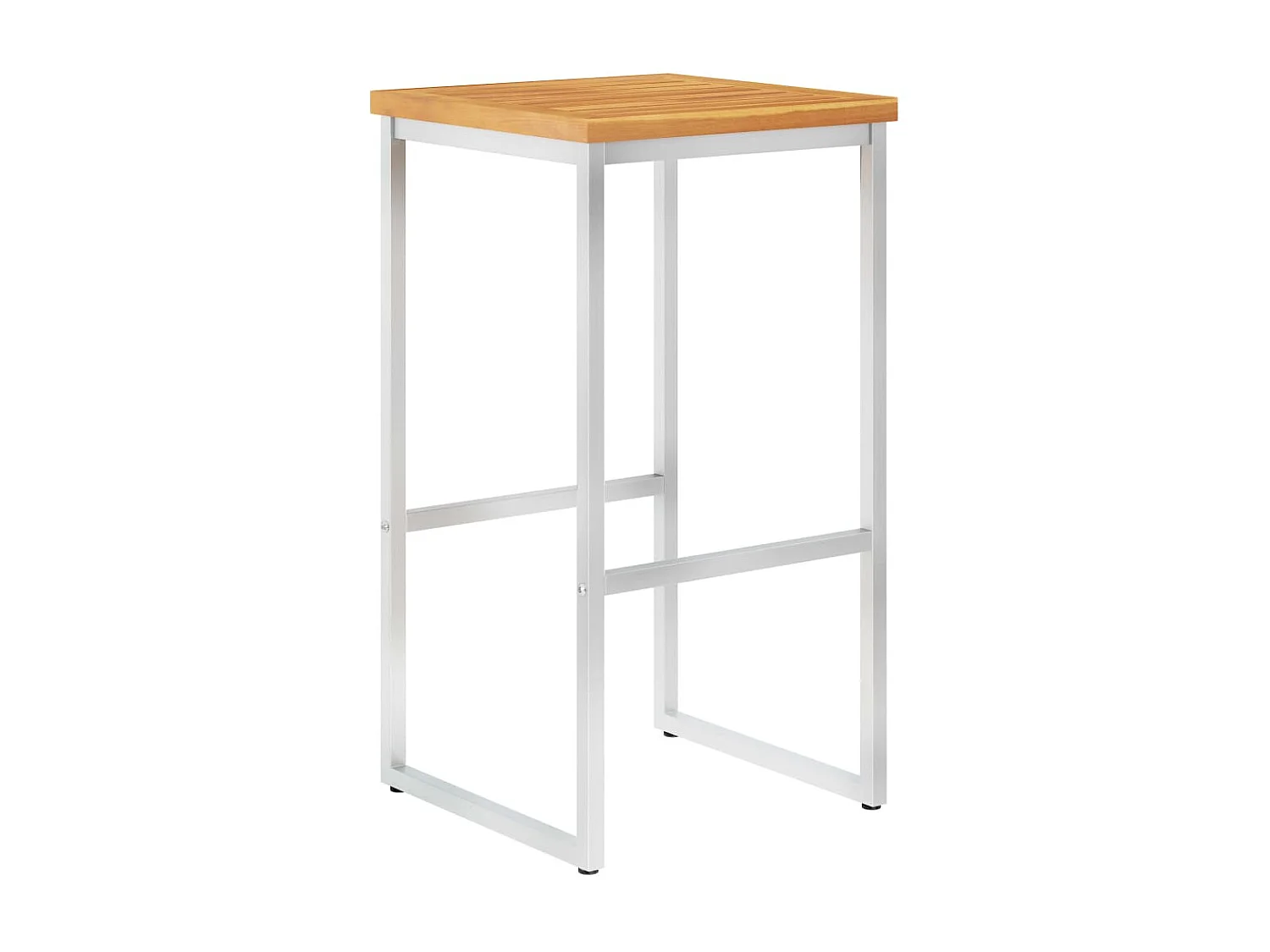 Tabourets de bar lot de 4 bois d'acacia solide/acier inoxydable SEF71198