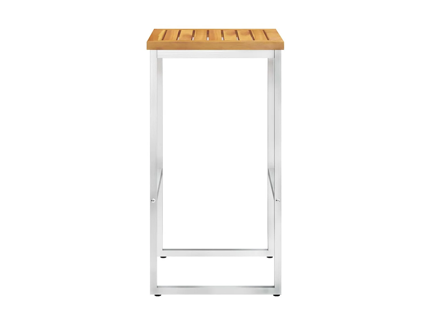 Tabourets de bar lot de 4 bois d'acacia solide/acier inoxydable SEF71198