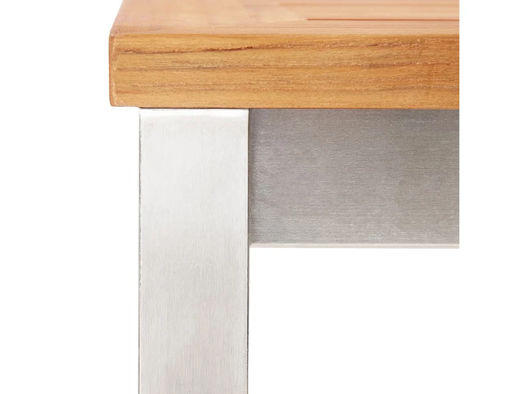 Tabourets de bar lot de 4 bois d'acacia solide/acier inoxydable SEF71198