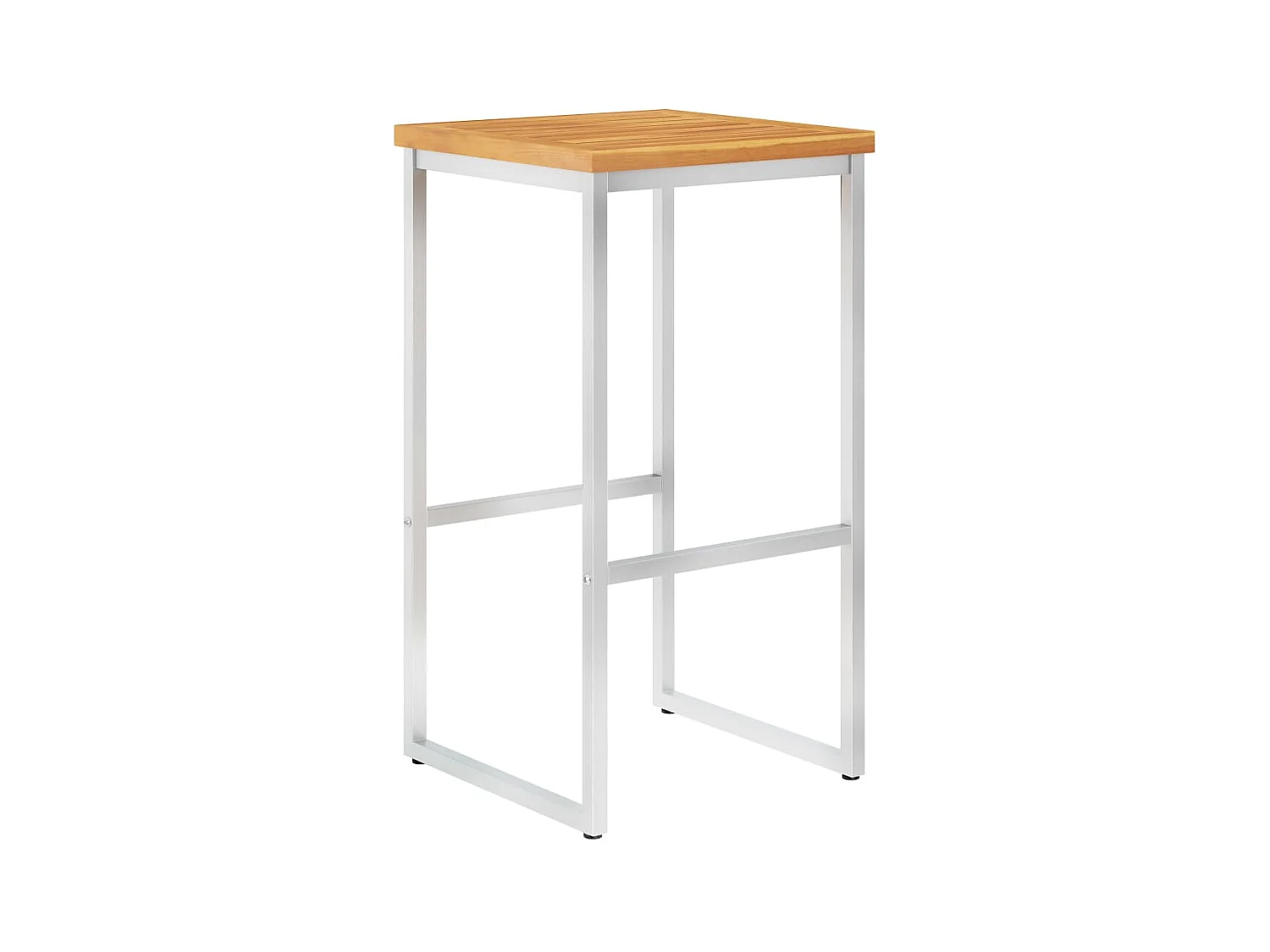 Tabourets de bar lot de 4 bois d'acacia solide/acier inoxydable SEF71198