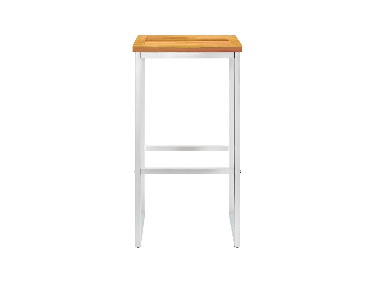 Tabourets de bar lot de 4 bois d'acacia solide/acier inoxydable SEF71198