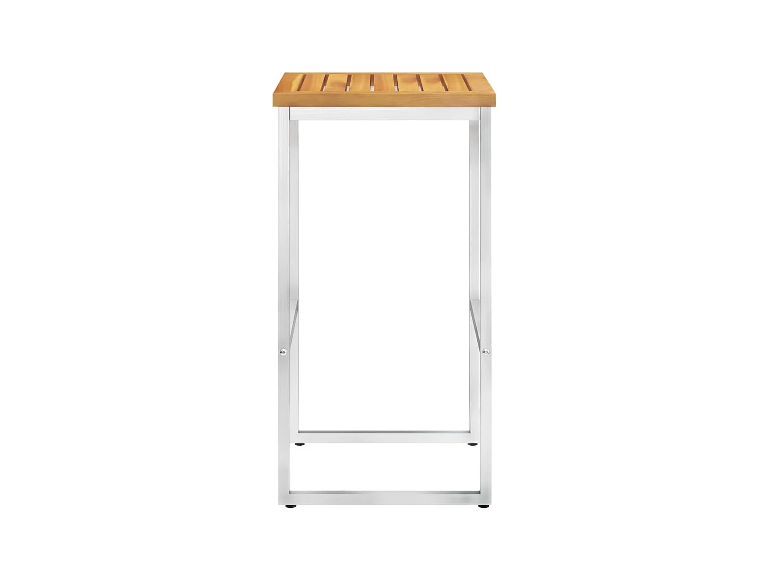 Tabourets de bar lot de 4 bois d'acacia solide/acier inoxydable SEF71198